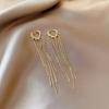 1Pair  Simple Long Chain Tassel Earrings For Women Girls Trendy Temperament Drop Earrings Jewelry Accessories Gifts