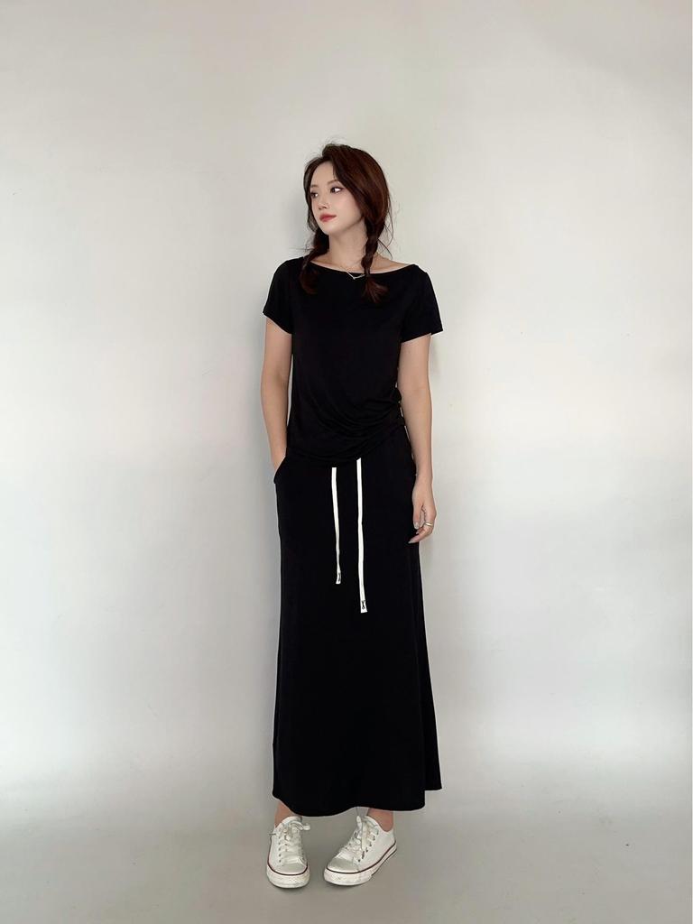 Женская миди-юбка А-силуэта на резинке - Модал, карман, кэжуал, свободный крой для весны/лета