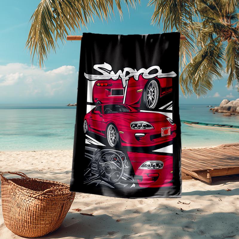 Ultra-Soft Beach Towel with Racing Theme,Ideal for Pool - Camping, Diving - Perfect Travel Essential, Vibrant Beach Towel.