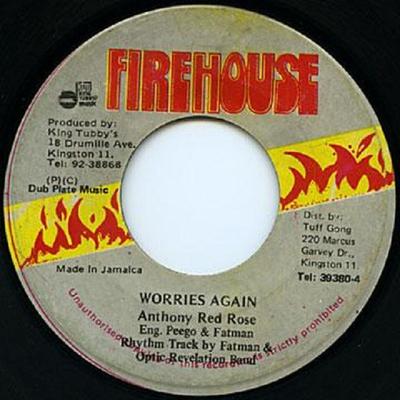 7-дюймовая пластинка ANTHONY RED ROSE Worries Again NONE Firehouse Jamaica Reggae Ska Dub Б/у