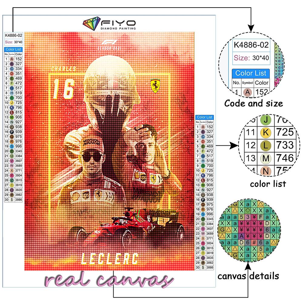 Алмазная вышивка F1 Гонщик 5D DIY Алмазная картина Вышивка крестом Горный хрусталь