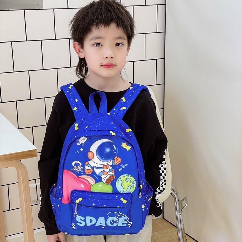 Prints Astronaut Letters Kids Cartoon Backpack Breathable School Bag
