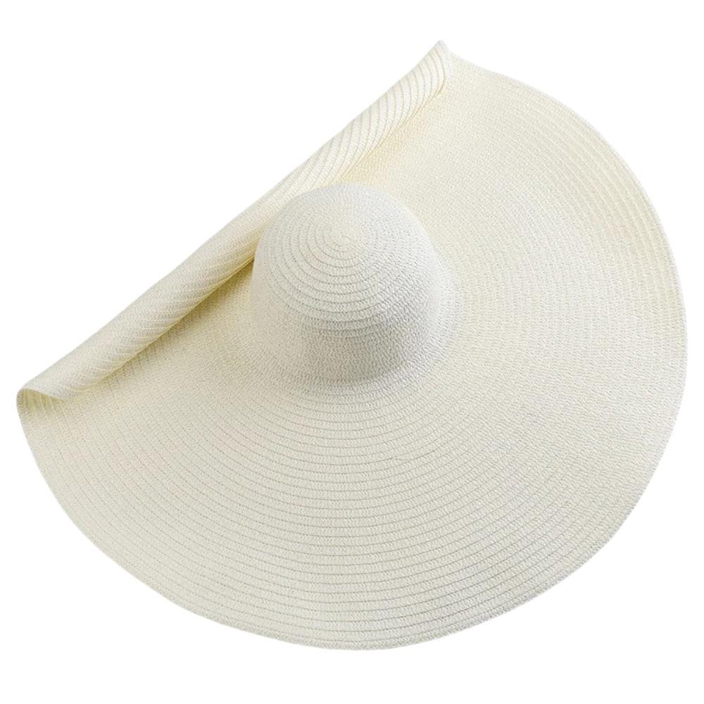 Boho Style 70cm Wide Brim Sun Hat Sunscreen Summer Beach Sun Hat Diameter Large Straw Hat  Outdoor