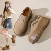 Platform-soled Borken Shoes Women's Spring and Autumn New One-pedal Retro Women's Casual Belt Buckle Single Shoes Women