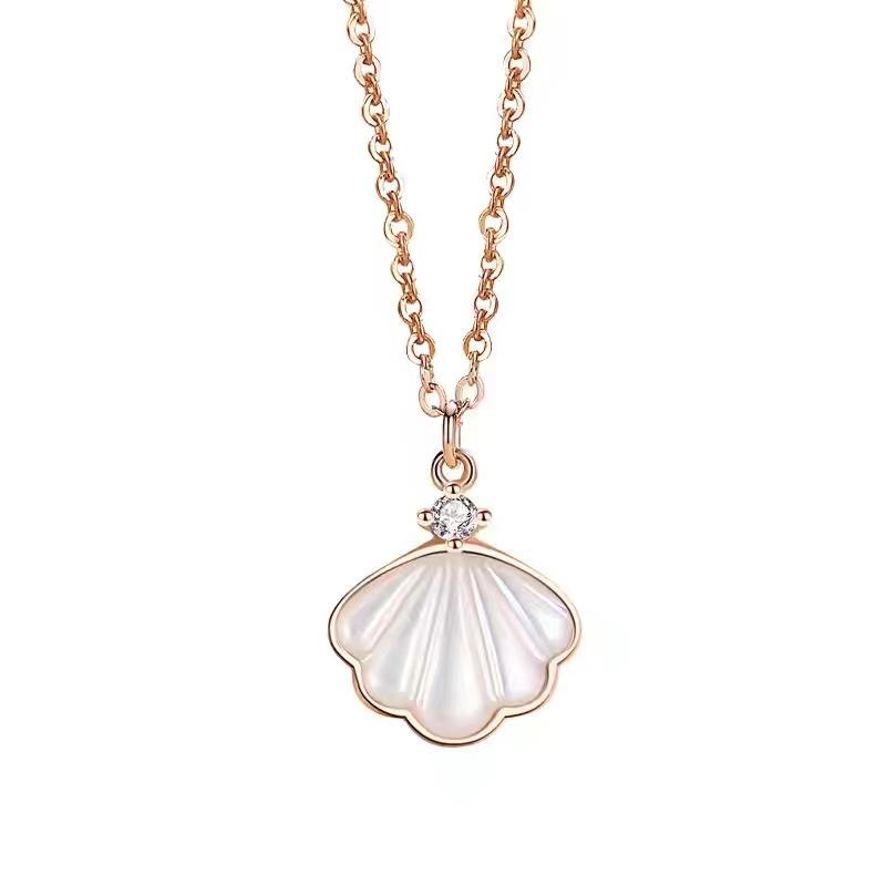 Ожерелье из стерлингового серебра S999 пробы с одной ракушкой, женские серьги с нишевым дизайном, универсальное ожерелье из рябчика премиум-класса, оптовая продажа