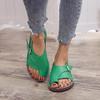 Women's Plus Size Sandals Buckle Strap Round Toe Casual Female Flat Shoes Thimble Toe Cover Heel Comfortable Light Sandal