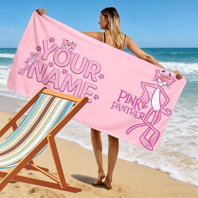 PINK PANTHER Print Beach Towel, Large Soft Quick Dry Towel for Beach Camping Swimming