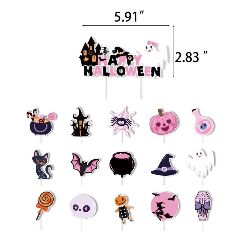 Латексный материал Розовый Украшение для Хэллоуинской вечеринки Воздушный шар Баннер Тыква Набор для украшения торта