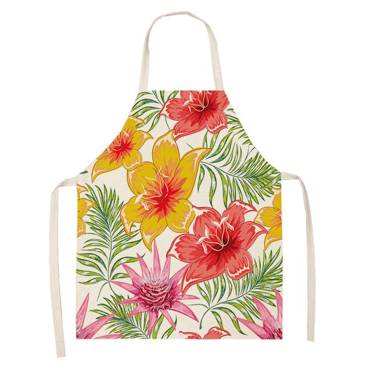 Ladies Kitchen Apron Linen Bib Home Cleaning Apron Waterproof Chef Baby Kitchen Apron