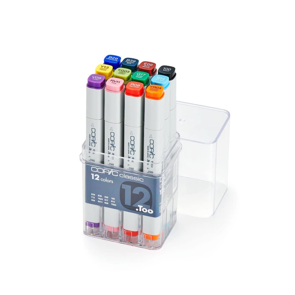 Copic Marker Set, 12 Colors