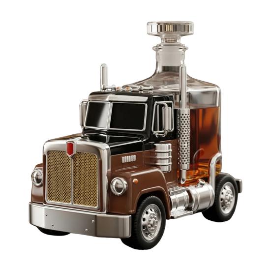 Декантер для виски в виде грузовика Уникальный стеклянный декантер для виски, бурбона, текилы, ликера Подарок для дальнобойщиков, любителей бурбона