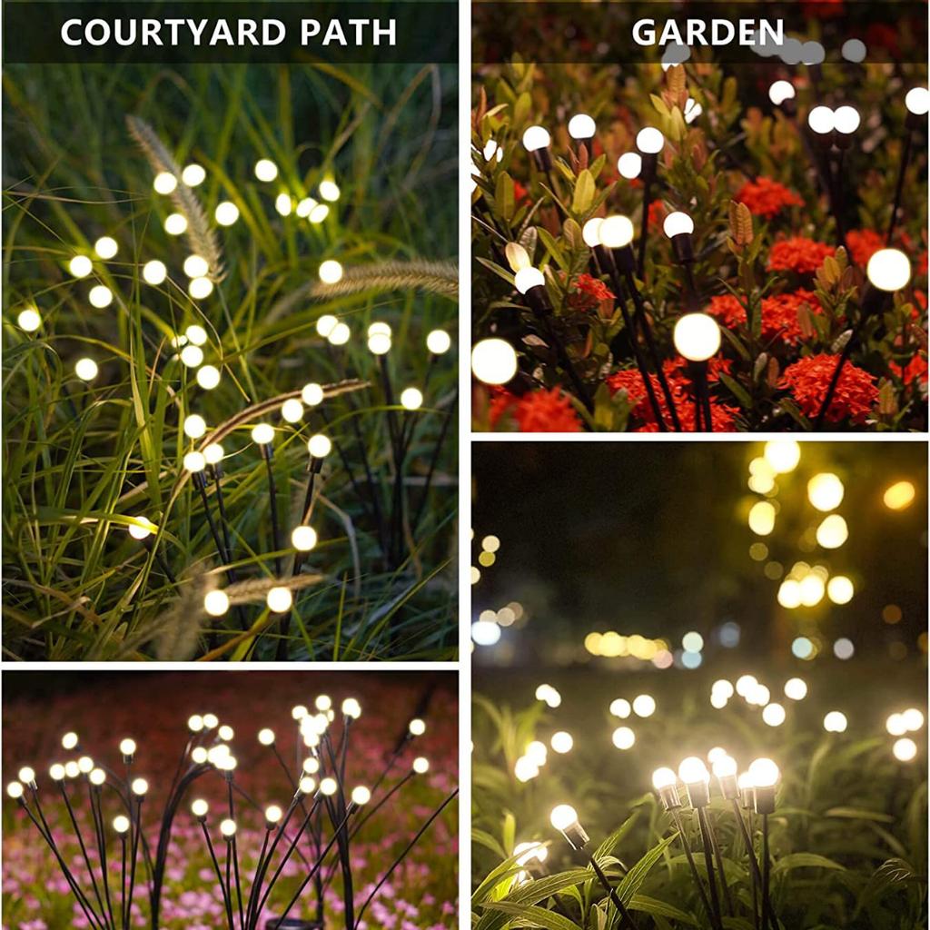 Солнечная лампа-светлячок, уличная водонепроницаемая светодиодная садовая лампа для лужайки, тряска ветра, солнечный свет, пейзаж, украшение двора, террасы