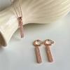 Монография Ожерелье Пайпер Mgnl0398 Позолоченное 14K Золотом (Розовое золото + Розовый кубический цирконий)