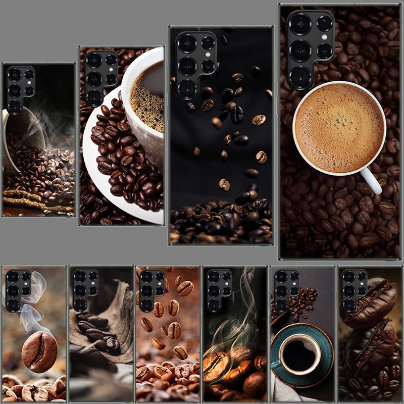 Newly Baked Coffee Beans Clear Phone Case for Samsung Galaxy S24 S23 S21 Plus S20 FE S22 S26 Ultra S25 Edge TPU Capa Cases Cover