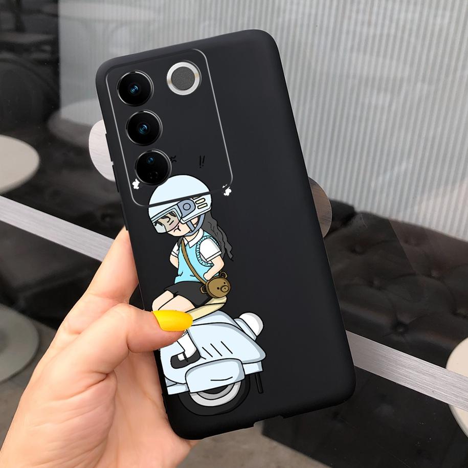 Чехол для Vivo V27 Pro Задняя крышка для Vivo V27e Модный чехол-фунда конфетного цвета с рисунком для Vivo V27 5G V 27e V27Pro V2237 V2230 Мягкий чехол