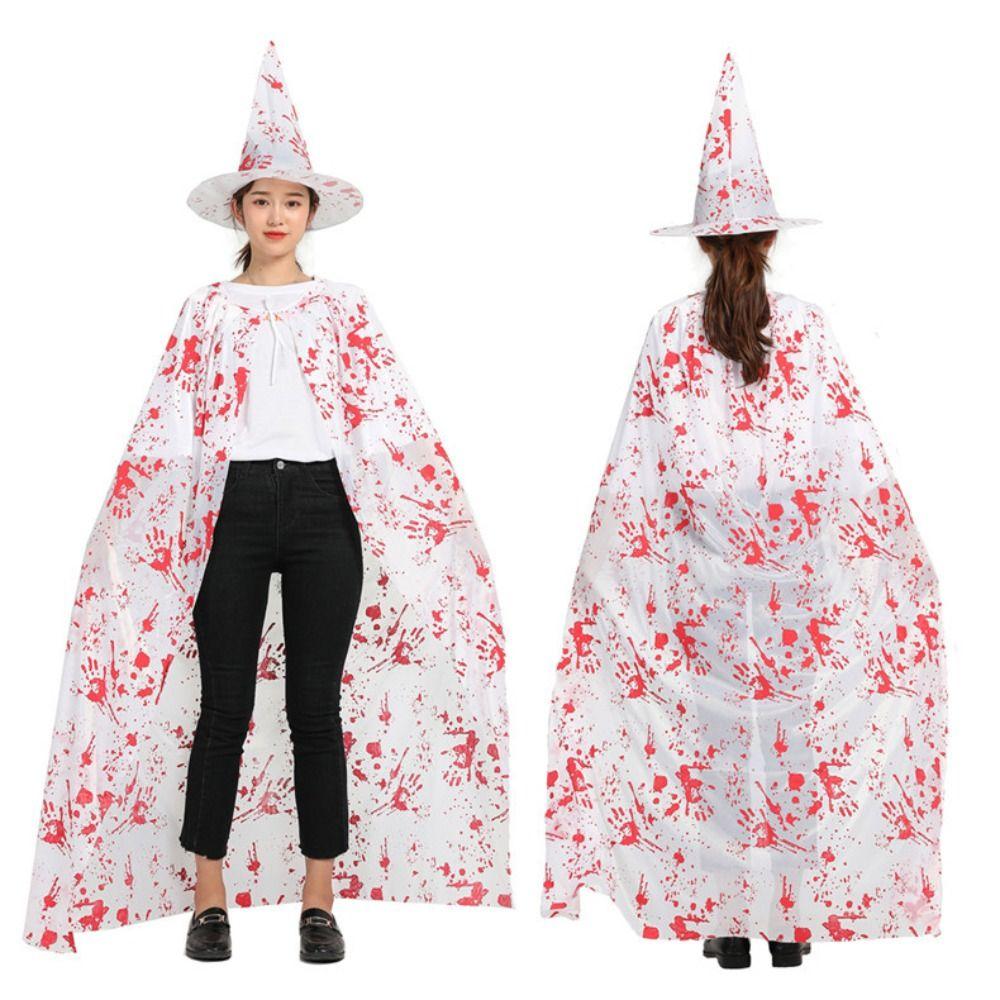 Страшные костюмы на Хэллоуин Плащ Детская Взрослая Одежда, Набор Шляп Плащ с Кровью на Хэллоуин Карнавал
