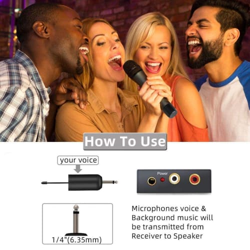 Depusheng W1 UHF Wireless Microphone System, Dynamic Karaoke, Metal Handheld Microphone, 25-Channel Mini Receiver, 50-80m