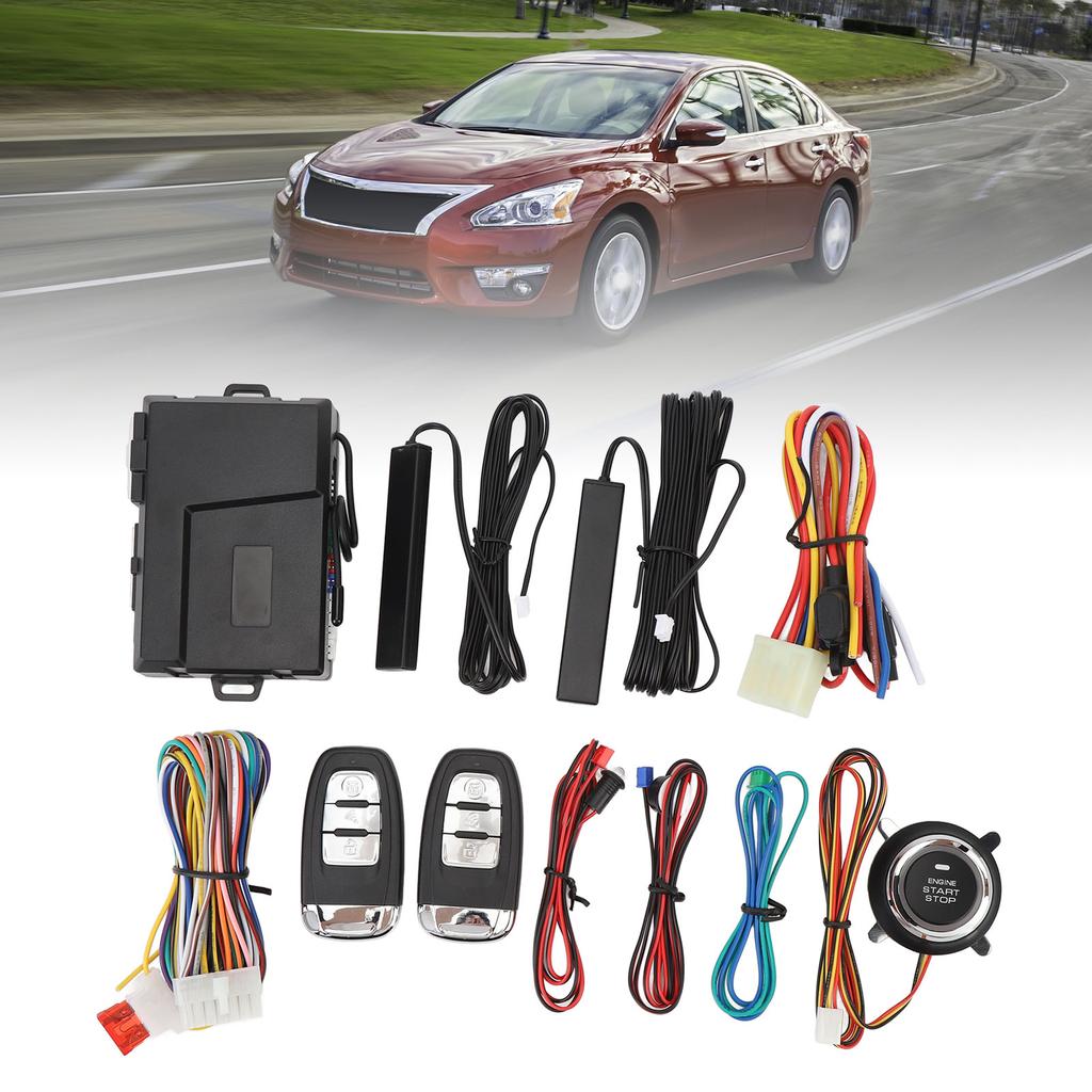 Система сигнализации без ключа для автомобиля, улучшенная безопасность, кнопка запуска, комплект системы дистанционного запуска для 12 В топлива