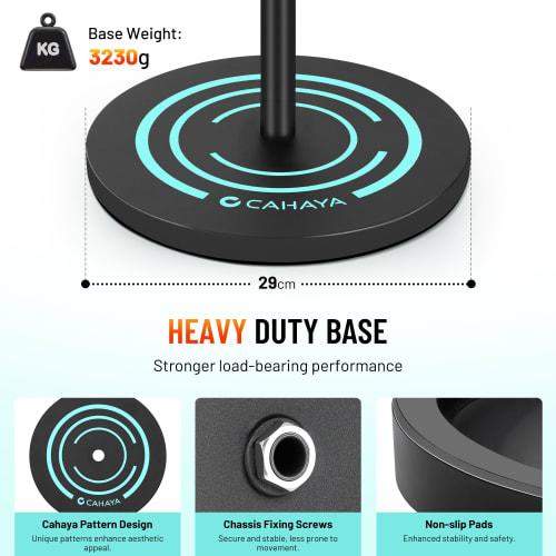 CAHAYA Microphone Stand, Straight Boom, 5.5kg Weight, 120cm-180cm Height Adjustable, 3230g Base, Iron Material, Smartphone Holder, Width Adjustable 14