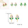 Modern Botanical Tulip Earrings For Women Copper Glass Spring Fashion Accessory