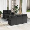 VidaXL 6-Piece Garden Sofa Set with Cushions Black Poly Rattan 3345243
