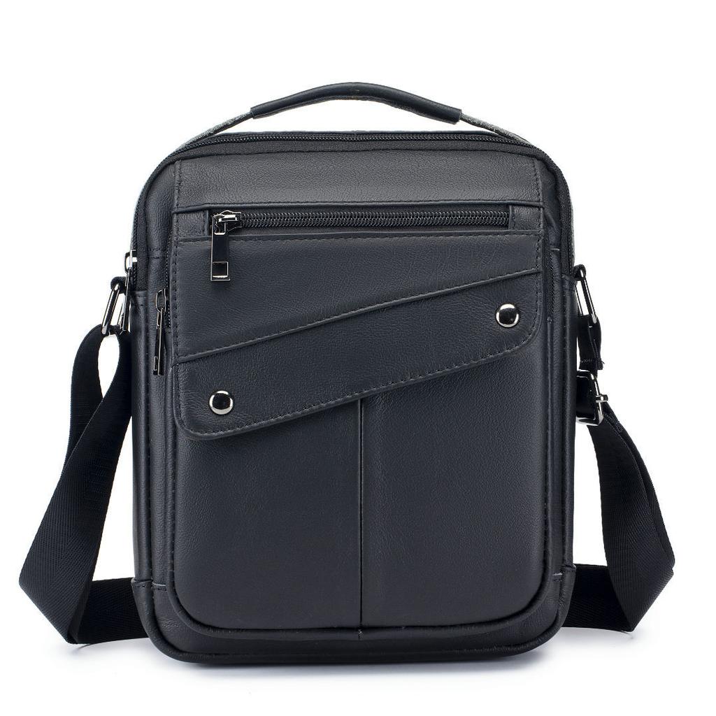 Business High-capacity Cowhide Men's Bag, Genuine Leather Shoulder Bag, Men's Vertical Bag, High-end Men's Crossbody Bag