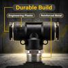 4-6mm Tube Quick Fitting Tee Male Threaded Port Push To Connect Fitting  Industrial Piping