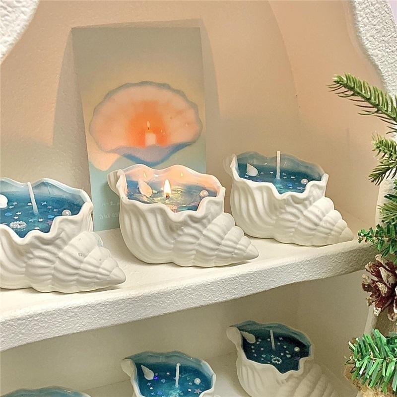 Ocean Breeze Quicksand Creative Conch Ароматерапевтическая свеча Ракушка Свеча ручной работы Подарок на день рождения Подарок-компаньон