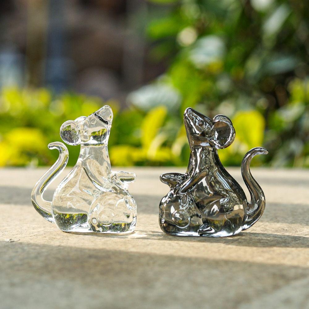 Attracting Wealth Mouse Rat Figurine Lucky Animal Model Birthday Keepsake Table Ornaments Desktop