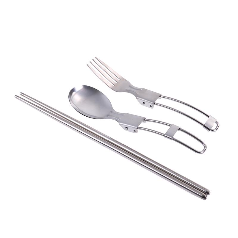 1 комплект портативных складных столовых приборов для пикника и путешествий ложка вилка нож палочки для еды