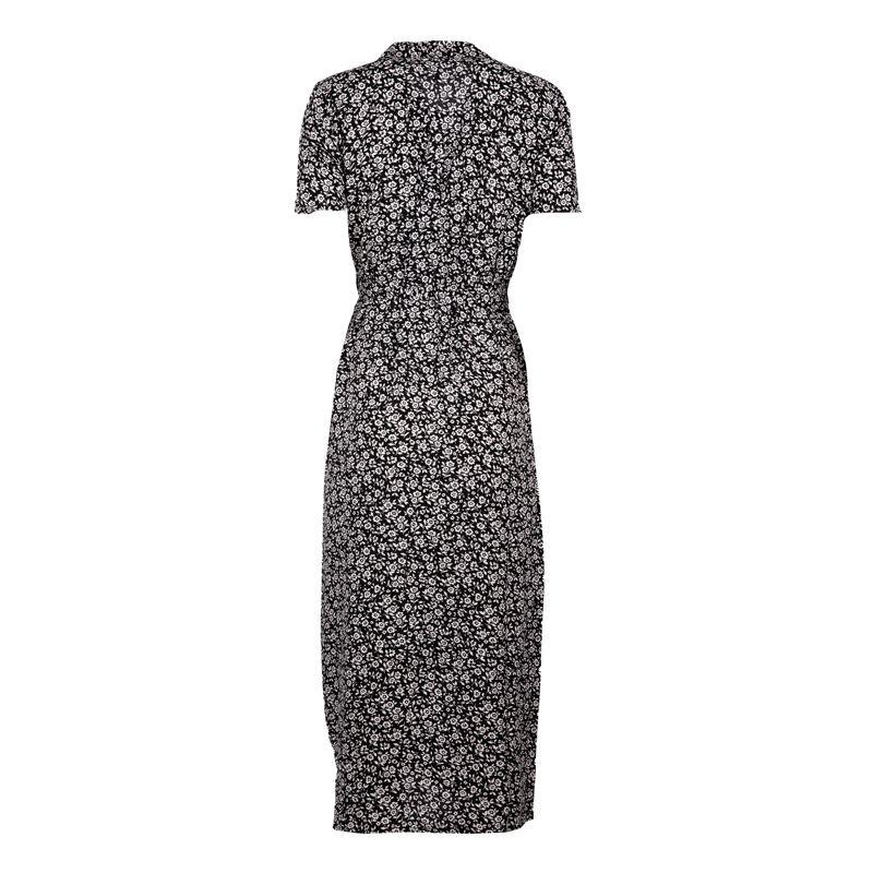 Зеленое длинное платье с короткими рукавами и мелкими цветочками Женский VERO MODA