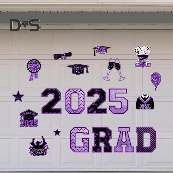 Магниты на автомобиль с поздравлениями с выпускным 2025 года, набор магнитных наклеек с поздравлениями с выпускным, магниты для украшения выпускного вечера, для автомобилей, почтового ящика на холодильник и гараж