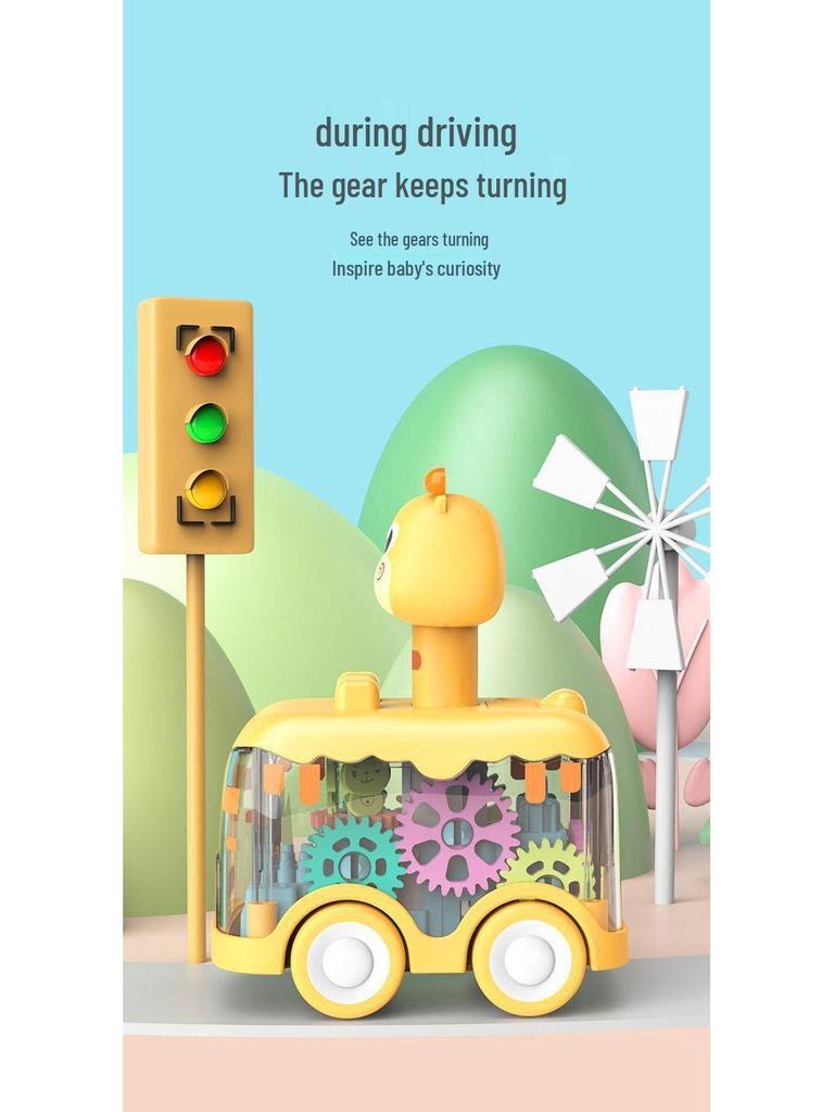 Развивающая детская машинка для 0-1,5 лет - Дизайн мультяшного животного со светом