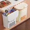Kitchen Wastebasket Wall Mounted Trash Can With Lid Bathroom Trash Bin Garbage Can For Cabinet Under Sink Compost Bin