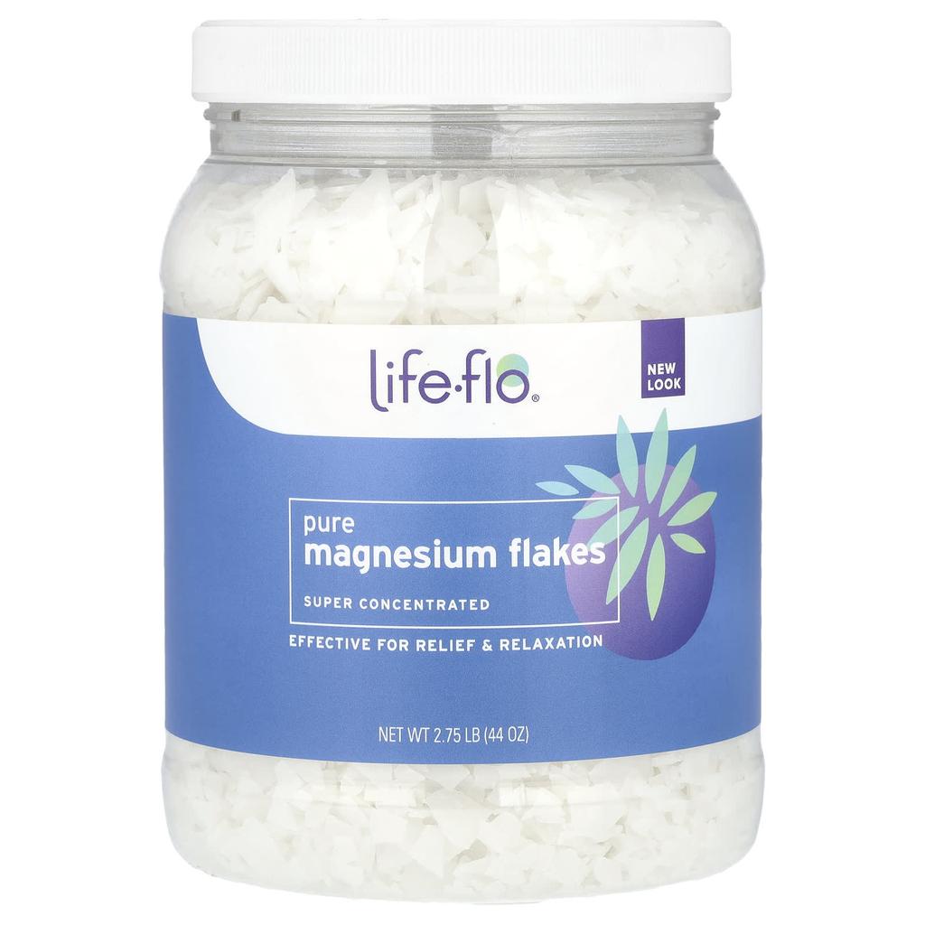 Life-flo Pure Magnesium Flakes, Highly Concentrated, 2.75 Lb (44 Oz)