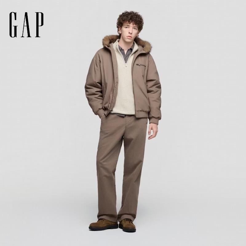 Gap Мужская стеганая куртка с капюшоном и логотипом