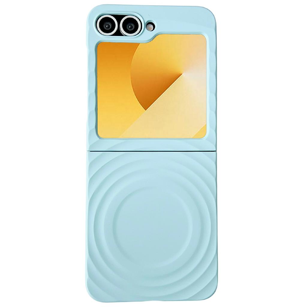 For Samsung Galaxy Z Flip7 FE 5G/Z Flip6 5G/Flip5 5G Magnetic Case Skin-Touch Wave Texture Hard PC Phone Cover
