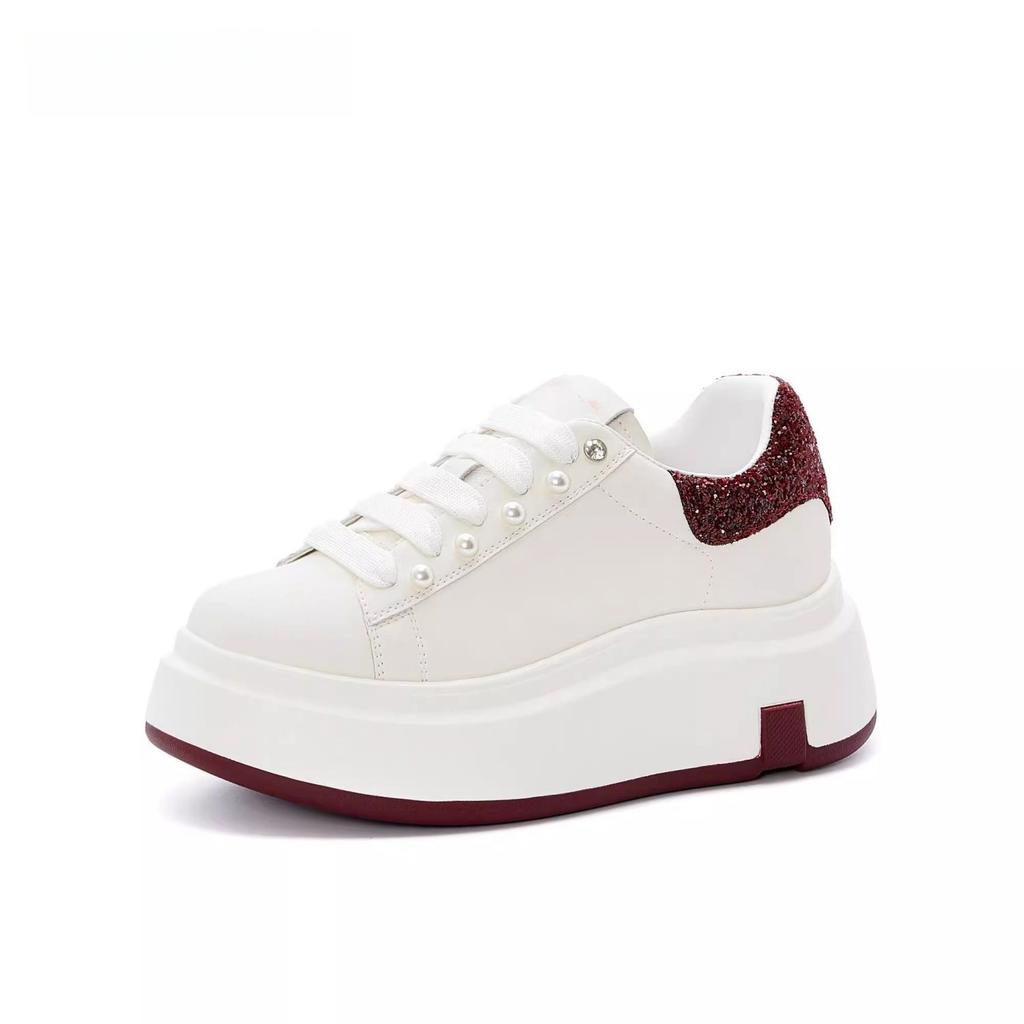 Heightening Little White Shoes Women's New Women's Shoes Autumn Heightening Platform Shoes Children's Sports and Leisure Board Shoes Women