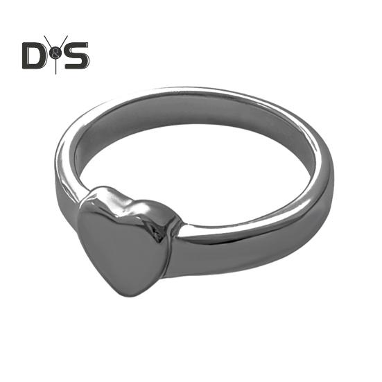 Retro Ring Pure Color Polished Titanium Steel Heart Surface Knuckle Ring Simple Style Multi Sizes Anti-Rust Thumb Ring Lightweight Finger Jewelry