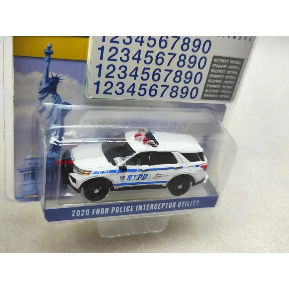Cjafuz1 1:64 2020 Форд Полицейский INTERCEPTOR UTILITY NYPD Металлическая модель автомобиля Коллекционная игрушка Подарок Сувенир Украшение для витрины