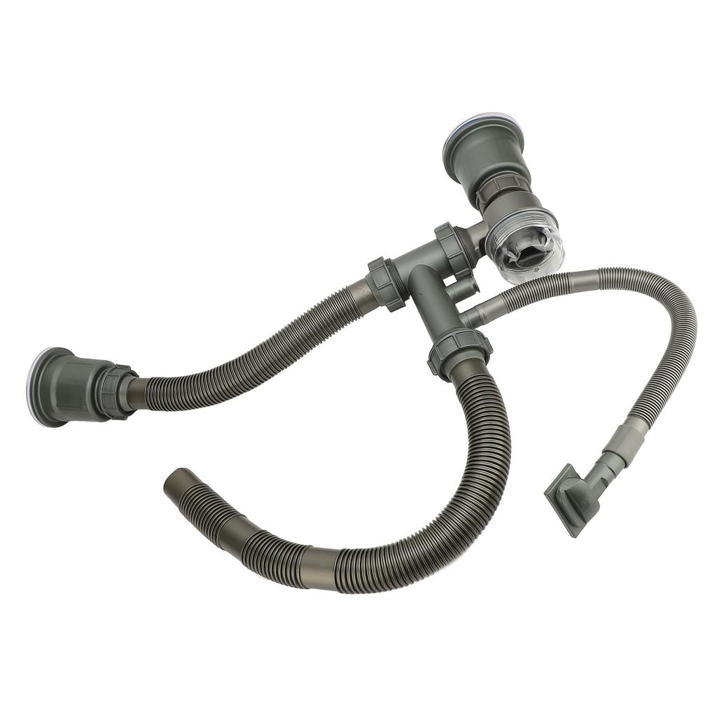 Комплект слива для кухонной мойки, Непроницаемый для запахов, Утолщенный, Высокотемпературный, Сливная труба для мойки с двумя чашами