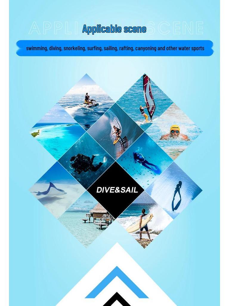 DIVE & SAIL 1,5 мм гидрокостюм с коротким рукавом с защитой от солнца для снорклинга и серфинга - Парная версия