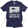 Stylish The X Files I Want To Believe Tshirt Crew Neck O-Neck Cotton T-Shirt Alien UFO Area 51 Tee Shirt Apparel Merch Unisex