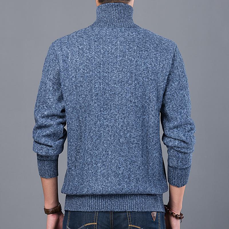 Men'S Comfortable, Simple, Fashionable And Atmospheric Semi-Turtleneck Design Light And Casual Solid Color Top