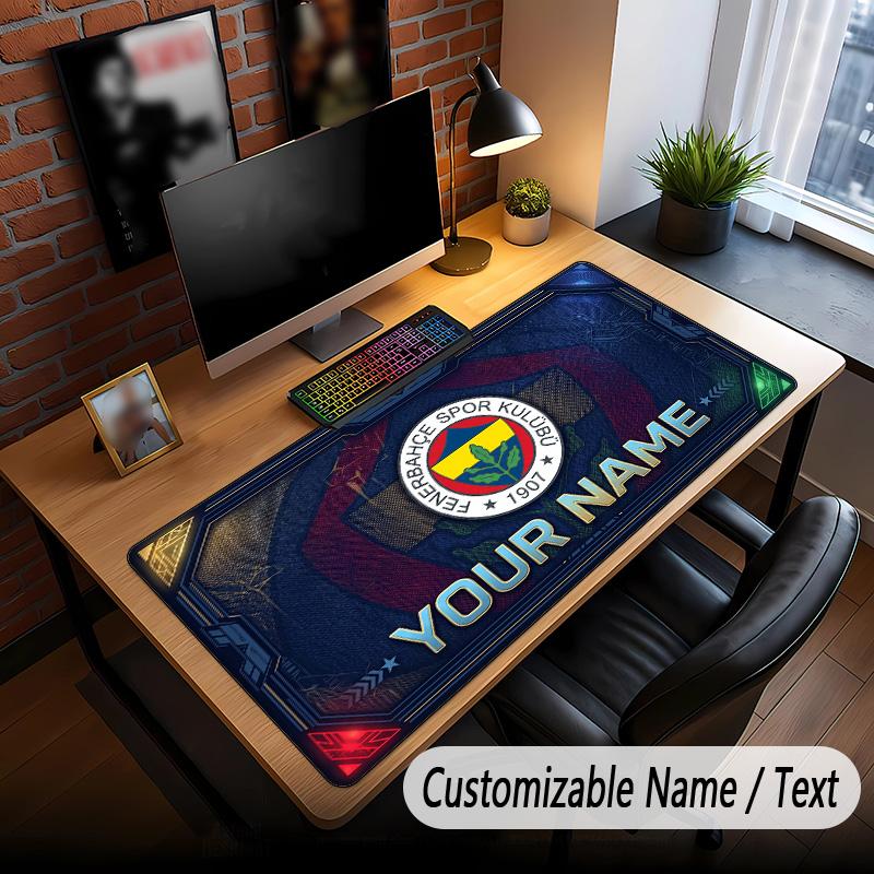 Большой Коврик для Мыши Fenerbahçe FC Принт Персонализированный Текст Имя Настольный Коврик для Офиса Игр