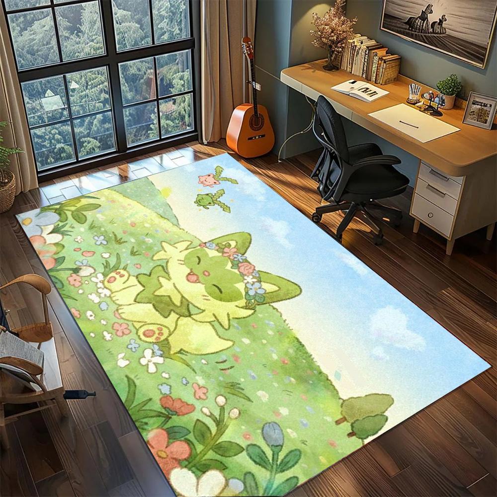 Pokemon Floor Mat Large Stylish Space, Non Slip Washable Area Carpet Rug Bedroom Gamer Room Home.-TING