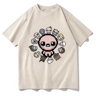 Модные Повседневные Футболки Из Чистого Хлопка The Binding Of Isaac Хлопковые Топы Смешные Футболки с Коротким Рукавом С Круглым Вырезом Винтажные Эстетичные Футболки