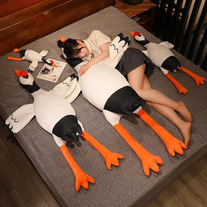 Творческая имитация белого гуся, красного венценосного журавля, плюшевой игрушки, куклы, подушки, украшения для мальчиков и девочек, подарки на день рождения