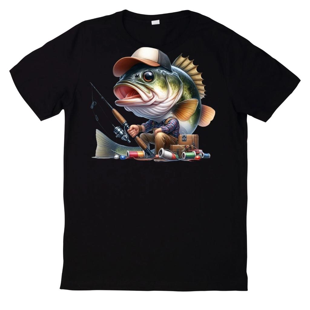T-Shirt Lustiges Angler Fisch Motiv