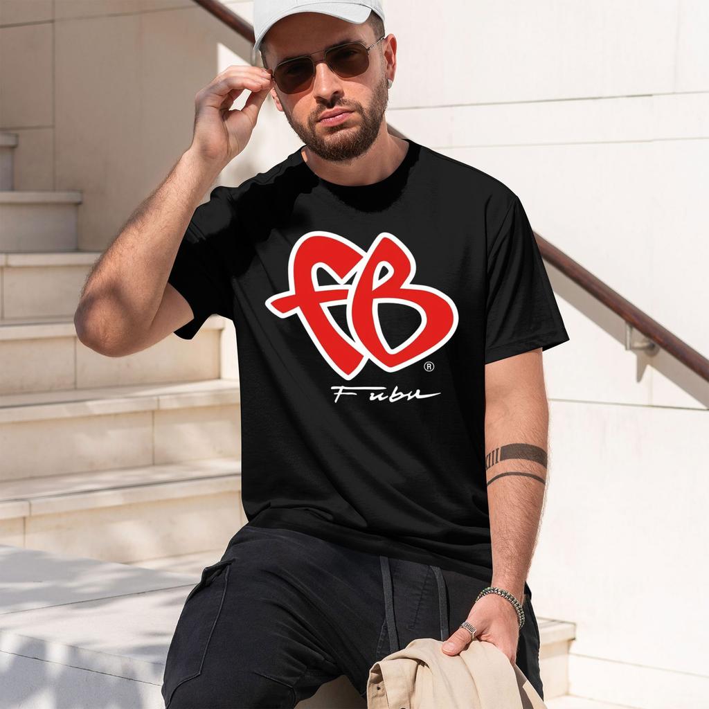 Vintage Fubu Big Logo T Shirt S R Hip Hop YK long or short sves vintage Washed Versatile Stylish Soft Breathable New Model